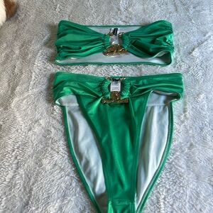 Pretty little things size 6 green bikini